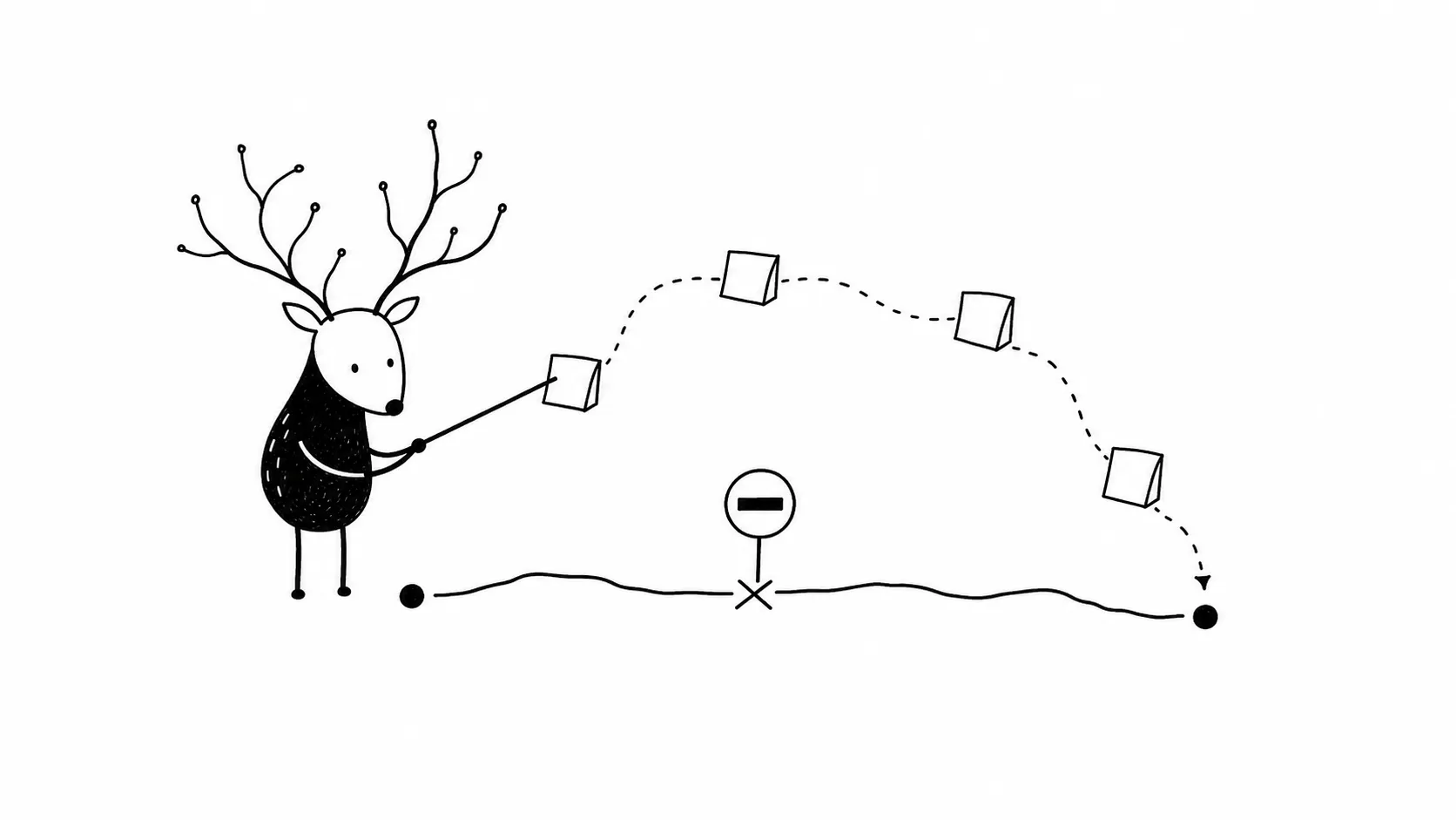 White-Face Xiaolu traces a packet path that detours around the direct route through unnecessary intermediate hops.