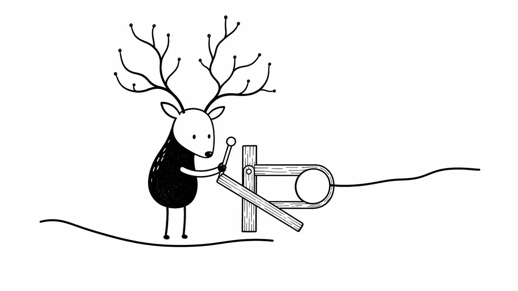 White-Face Xiaolu operates a wooden gate, allowing one matching route through and stopping another.