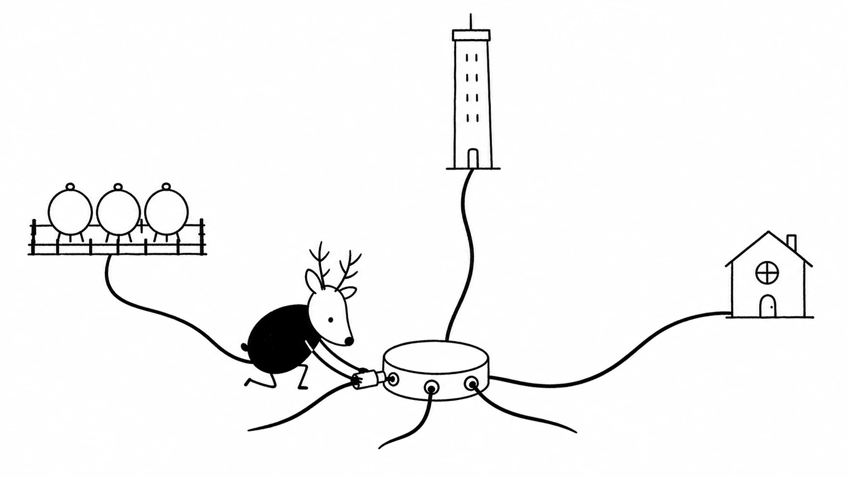 White-Face Xiaolu connects a central network junction to several different external paths.